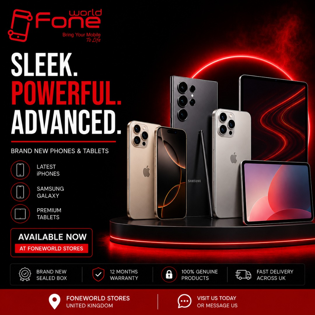 Brand new phones and tablets available at FoneWorld stores