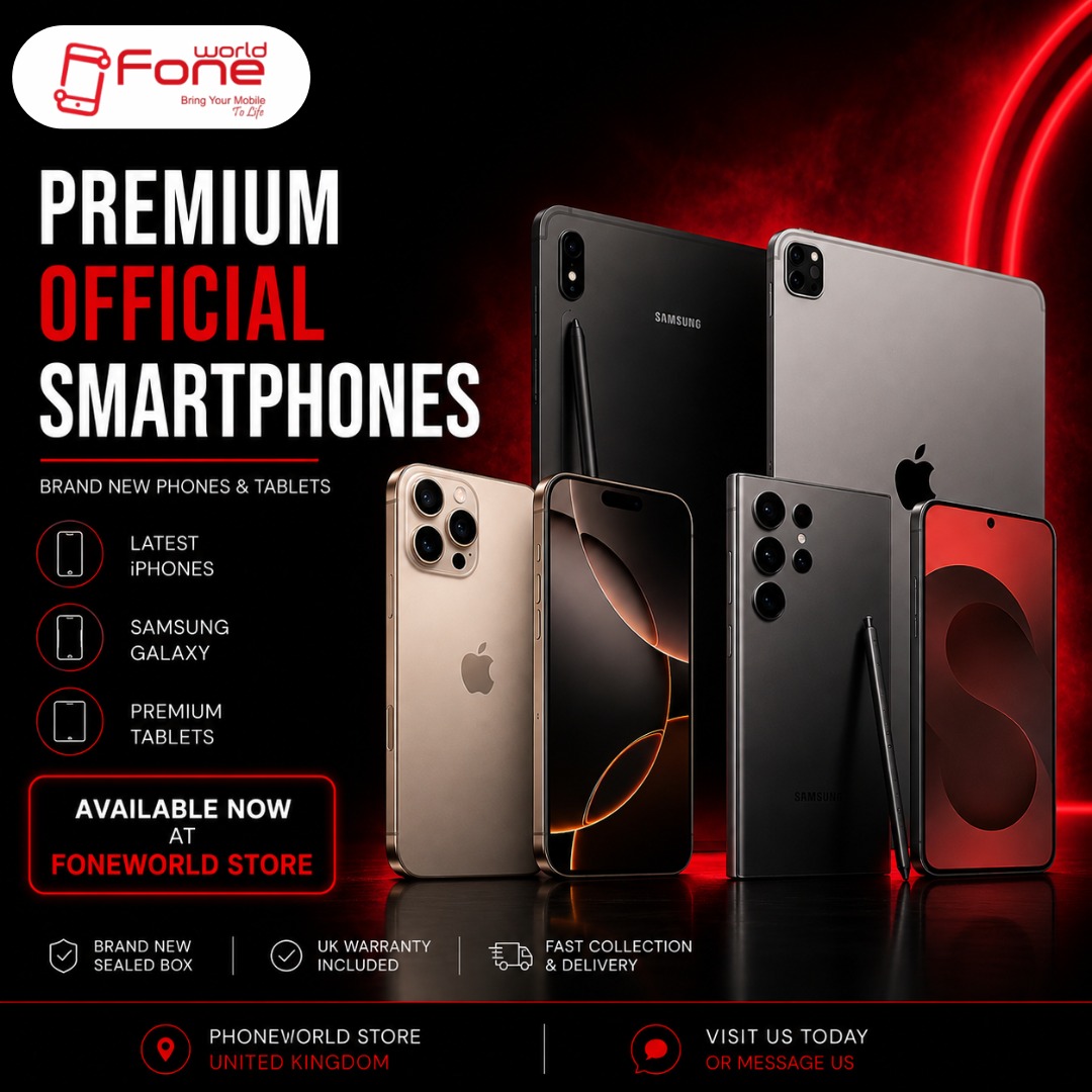 Brand new phones and tablets available at FoneWorld stores